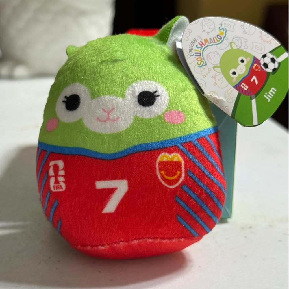 Squishmallows Plush 3.5" Green Jim Alpaca FIFA World Cup 7 McDonalds Happy Meal